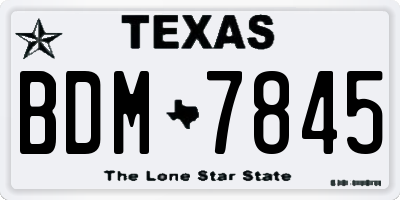 TX license plate BDM7845