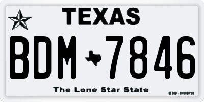 TX license plate BDM7846