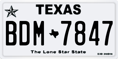 TX license plate BDM7847
