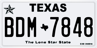 TX license plate BDM7848