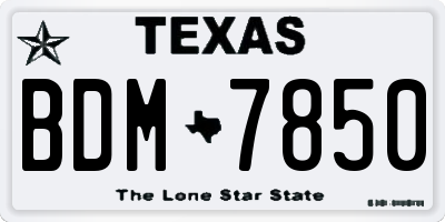 TX license plate BDM7850