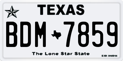 TX license plate BDM7859