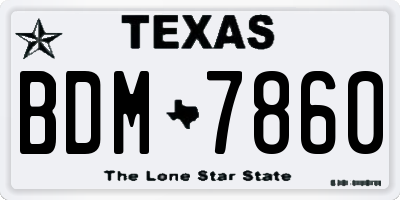 TX license plate BDM7860