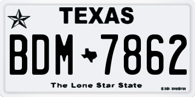 TX license plate BDM7862