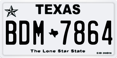 TX license plate BDM7864