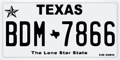 TX license plate BDM7866