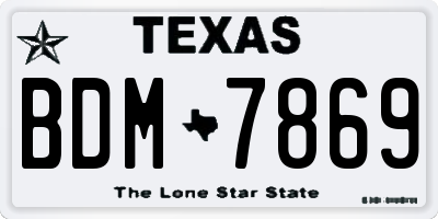 TX license plate BDM7869