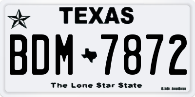 TX license plate BDM7872
