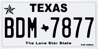 TX license plate BDM7877