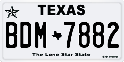 TX license plate BDM7882