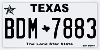 TX license plate BDM7883