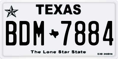 TX license plate BDM7884