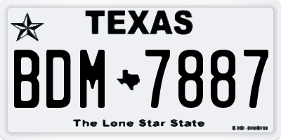 TX license plate BDM7887