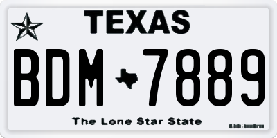 TX license plate BDM7889