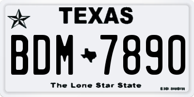 TX license plate BDM7890