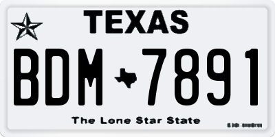 TX license plate BDM7891