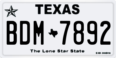 TX license plate BDM7892