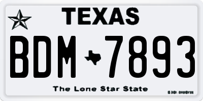 TX license plate BDM7893
