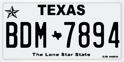 TX license plate BDM7894
