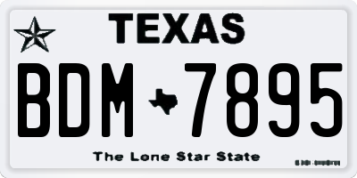 TX license plate BDM7895