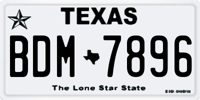 TX license plate BDM7896
