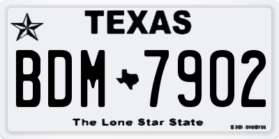 TX license plate BDM7902