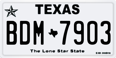 TX license plate BDM7903