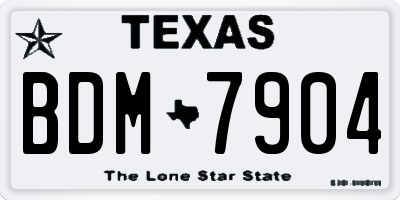 TX license plate BDM7904