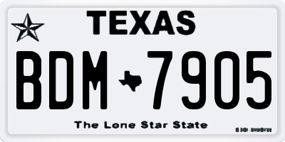 TX license plate BDM7905