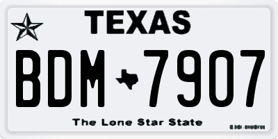 TX license plate BDM7907