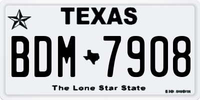 TX license plate BDM7908