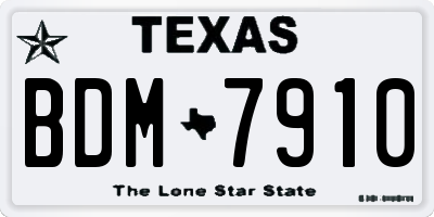 TX license plate BDM7910