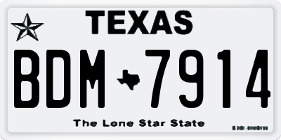 TX license plate BDM7914