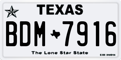 TX license plate BDM7916
