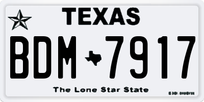 TX license plate BDM7917