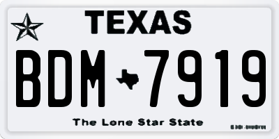TX license plate BDM7919