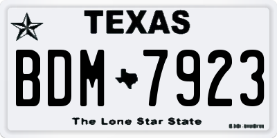 TX license plate BDM7923