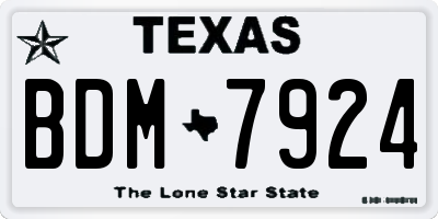 TX license plate BDM7924