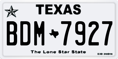 TX license plate BDM7927