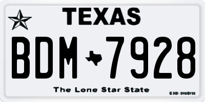 TX license plate BDM7928