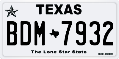 TX license plate BDM7932
