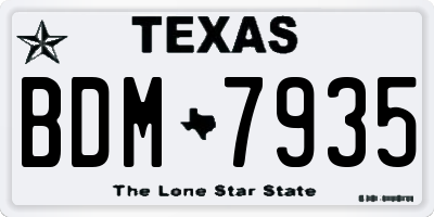 TX license plate BDM7935