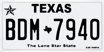 TX license plate BDM7940