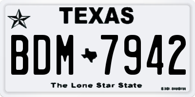 TX license plate BDM7942