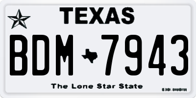 TX license plate BDM7943
