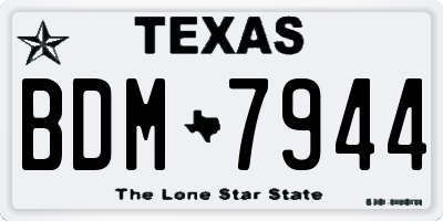 TX license plate BDM7944