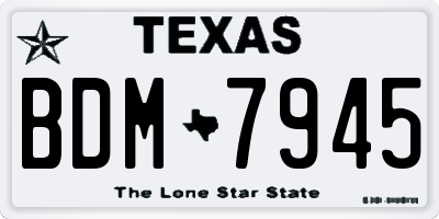 TX license plate BDM7945