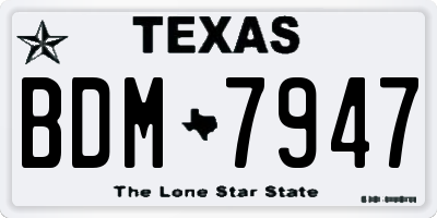 TX license plate BDM7947