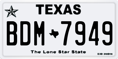 TX license plate BDM7949