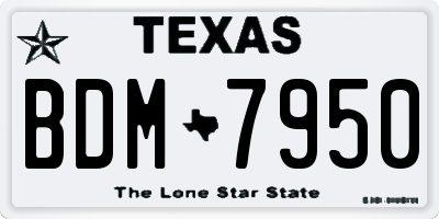 TX license plate BDM7950